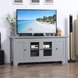 Modern Grey TV Stand with Glass Door Storage for TVs up to 60 - Furniture4Design