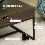 Modern Industrial Flip Top Coffee Table with Storage Shelf - Furniture4Design