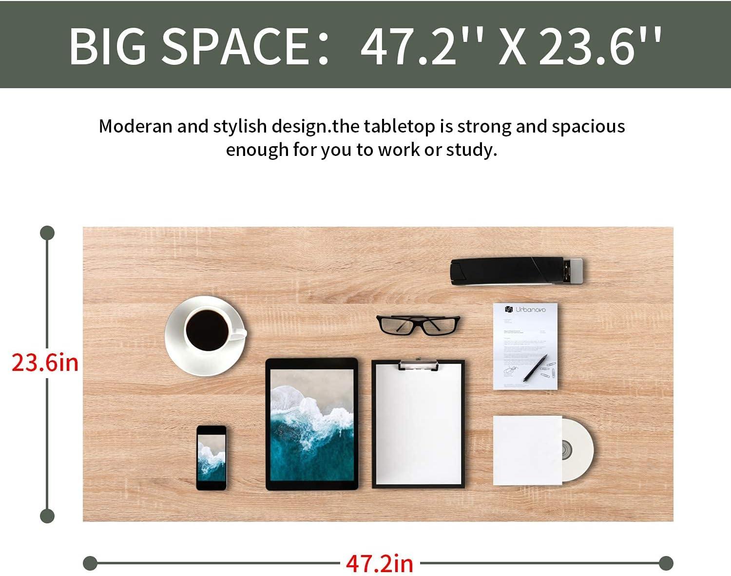 Modern Nature 47.2” Computer Desk with Metal Frame - Furniture4Design