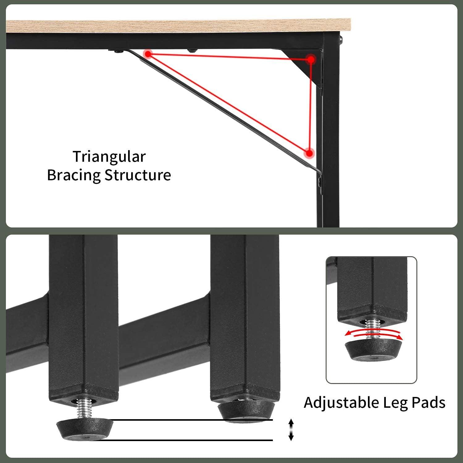 Modern Nature 47.2” Computer Desk with Metal Frame - Furniture4Design