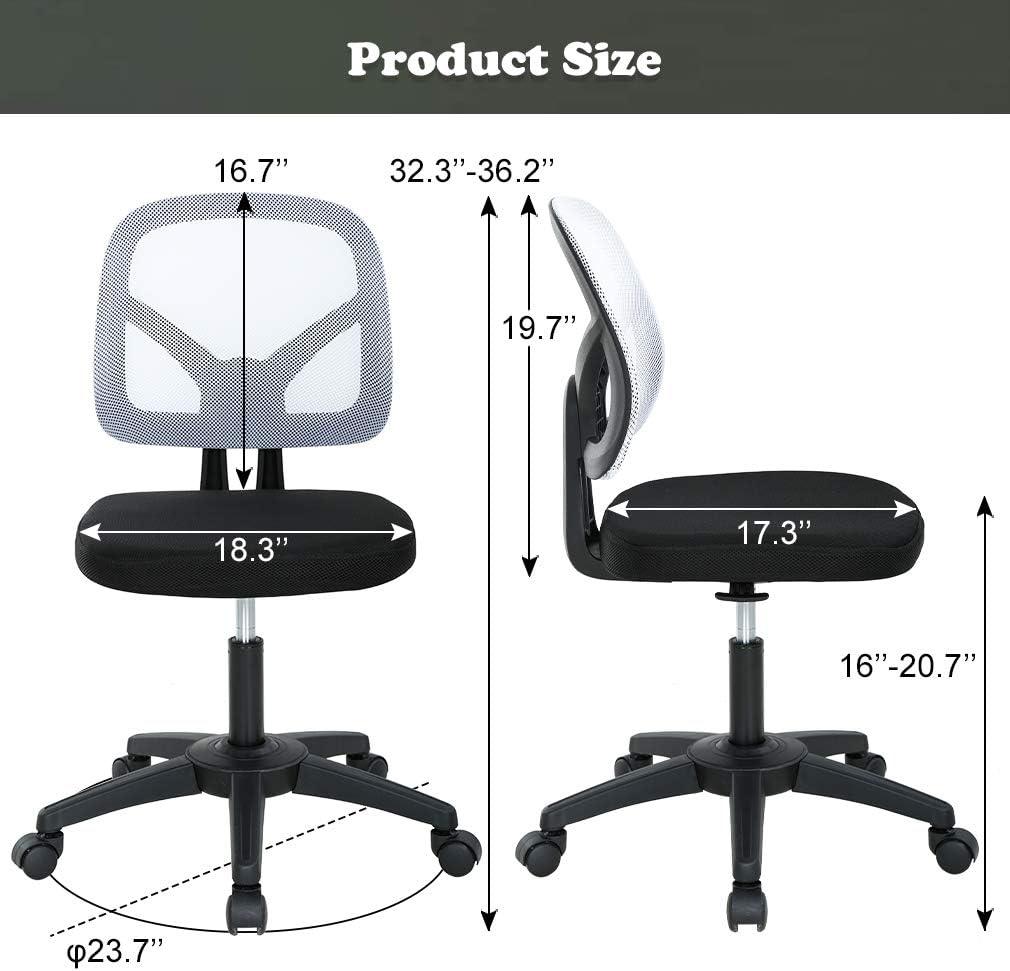 Modern White Mesh Ergonomic Office Chair with Lumbar Support - Furniture4Design