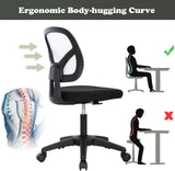 Modern White Mesh Ergonomic Office Chair with Lumbar Support - Furniture4Design