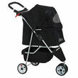 New Black Pet Stroller Cat Dog Cage 3 Wheels Stroller Travel Folding Carrier - Furniture4Design