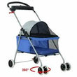 New Blue Skin Travel Folding Carrier Pet Stroller Dogs Cats w/Cup Holder - Furniture4Design