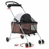 New Leopard Skin BestPet Cute Posh Pet Stroller Dogs Cats w/Cup Holder - Furniture4Design