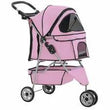 New Pink Pet Stroller Cat Dog Cage 3 Wheels Stroller Travel Folding Carrier - Furniture4Design