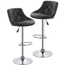 New PU Leather Bar Stools Modern Swivel Dinning Kitchen Chair, Set of 2 - Furniture4Design