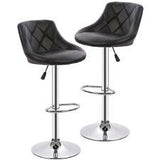 New PU Leather Bar Stools Modern Swivel Dinning Kitchen Chair, Set of 2 - Furniture4Design