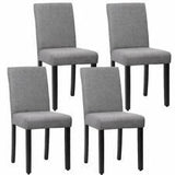 New Set of 4 Grey Elegant Design Modern Fabric Upholstered Dining Chairs B164 - Furniture4Design