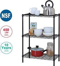 New Wire Shelving Cart Unit 3 Shelves Shelf Rack Layer Tier - Furniture4Design