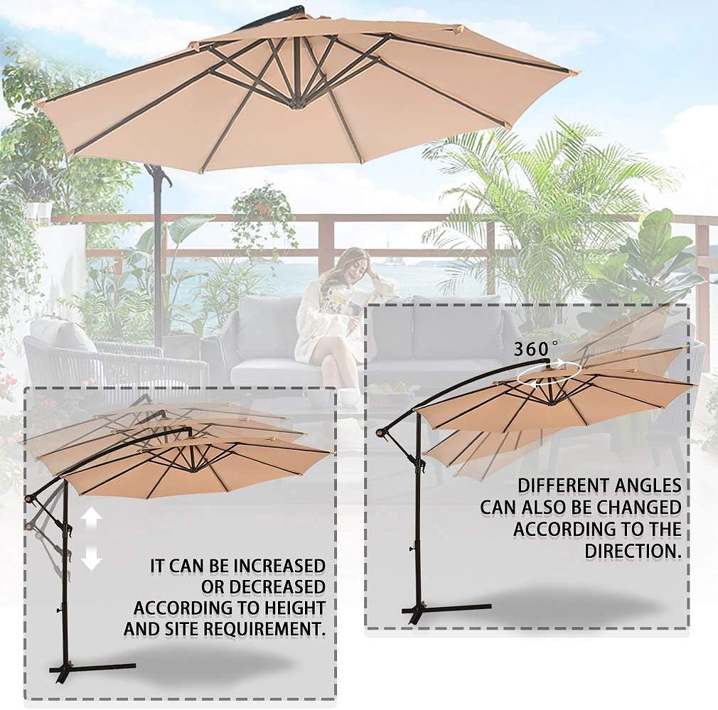 Offset Hanging Patio Umbrella with Sun Protection and Easy Setup - Furniture4Design