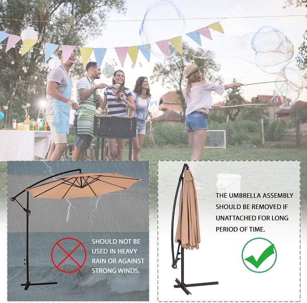 Offset Hanging Patio Umbrella with Sun Protection and Easy Setup - Furniture4Design