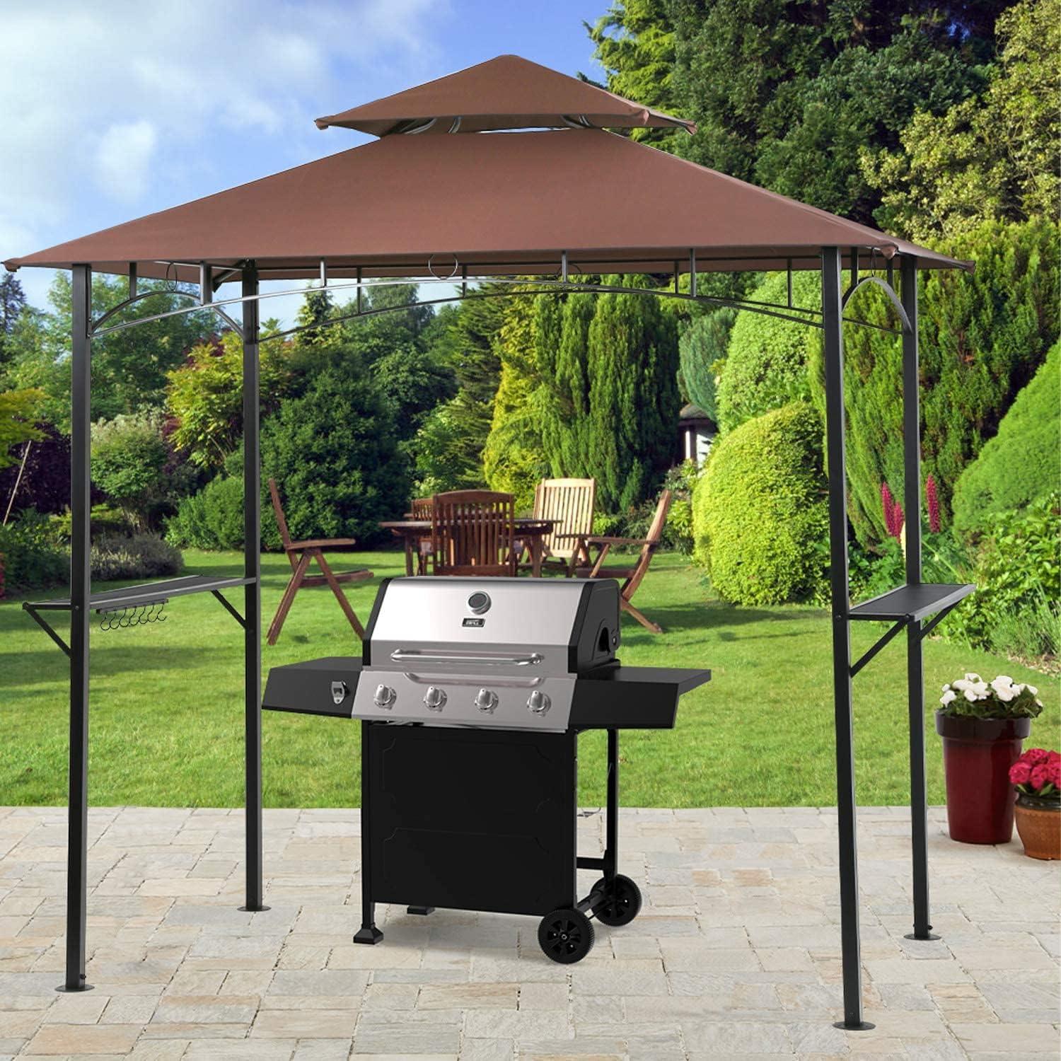 Outdoor Barbecue Canopy Gazebo Tent with Double Vented Roof - Furniture4Design