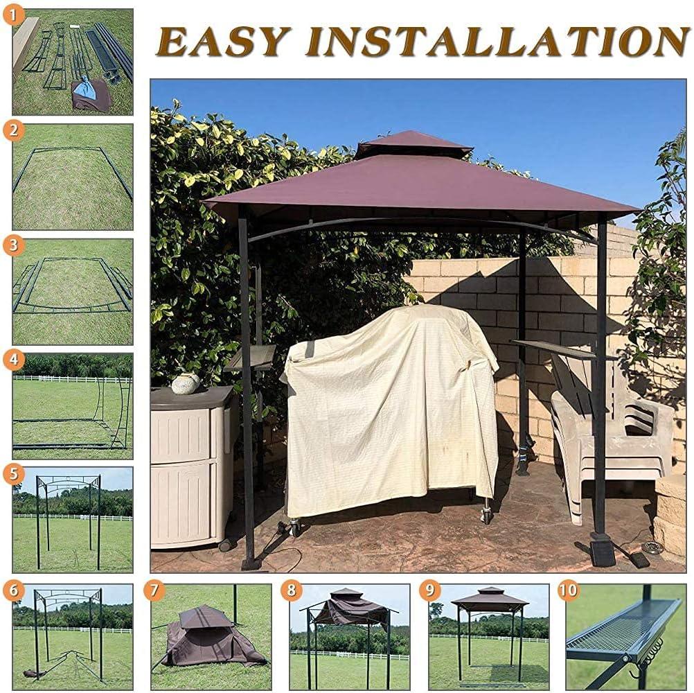 Outdoor Barbecue Canopy Gazebo Tent with Double Vented Roof - Furniture4Design