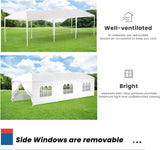 Outdoor Event Canopy Gazebo with Removable Walls White 10'x30' - Furniture4Design