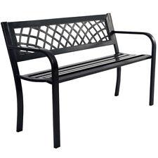 Patio Park Garden Bench Porch Path Chair Outdoor Deck Steel Frame New 545 - Furniture4Design