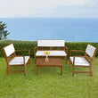 Patio Sofa Set Outdoor Chat Set Patio Conversation Set 4-Piece Acacia Wood - Furniture4Design