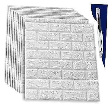 Pcs 3D Wall Panels Peel and Stick Waterproof, Self 16.5”*12.6” 20 White - Furniture4Design