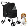 Pet Stroller Folding Dog Cat Stroller 4 Wheels with Large Door Curtain Mesh - Furniture4Design