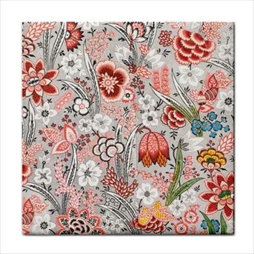 Pink Flowers Floral Art Decorative Ceramic Tile - Furniture4Design