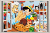 PINOCCHIO Geppetto 3D Window View Decal Graphic WALL STICKER Home Art Mural H236 - Furniture4Design