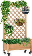 Planter Box with Trellis 51" H Planter with Trellis Raised Garden Bed Trellis - Furniture4Design