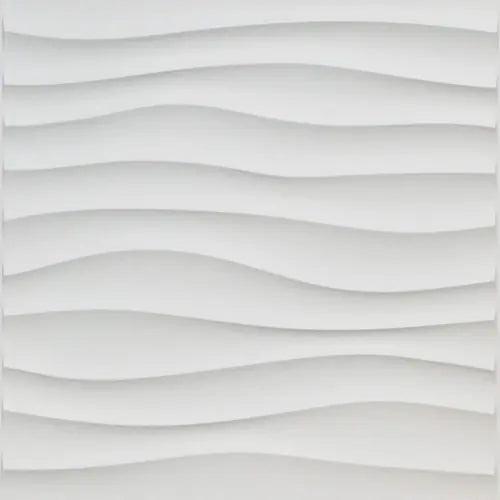 Plastic 3D Wall Panel PVC Wave Wall Design, White, 19.7" X 19.7" (12-Pack) - Furniture4Design