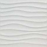 Plastic 3D Wall Panel PVC Wave Wall Design, White, 19.7" X 19.7" (12-Pack) - Furniture4Design