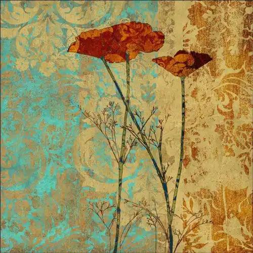 Poppy Accent & Decor Tile Louise Montillio Floral Art OB-LM100bAT - Furniture4Design