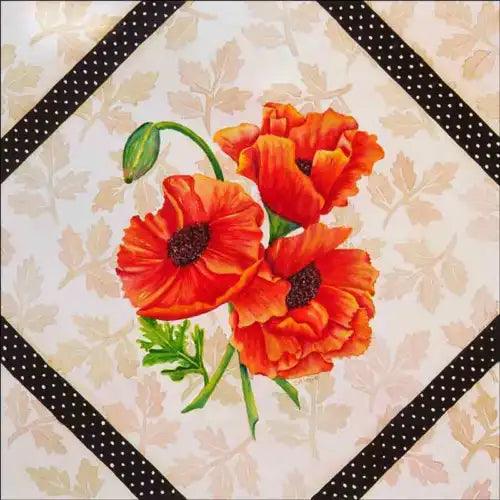 Poppy Flower Accent & Decor Tile Sarah A Hoyle Floral Art RW-SH010AT - Furniture4Design