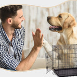 Portable Double-Door 24 Inch Metal Dog Crate with Divider Panel - Furniture4Design