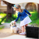 Portable Double-Door 24 Inch Metal Dog Crate with Divider Panel - Furniture4Design