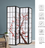 Portable Oriental Shoji Screen Room Divider - White 6Ft 4 Panel Wood Partition - Furniture4Design