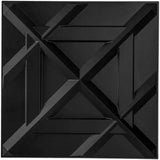 PVC 3D Wall Panel, Decorative Wall Tile in Black 12-Pack 19.7"X19.7" - Furniture4Design