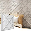 PVC 3D Wall Panel, Decorative Wall Tile in White 12-Pack 19.7"X19.7" - Furniture4Design