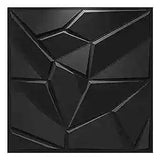 PVC 3D Wall Panels, Plastic Decorative Wall Tile in-Pack 19.7"×19.7" 12 Black - Furniture4Design