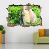 Rabbit Bunny 3D Smashed Wall Sticker Decal Home Decor Art Mural Animals FS - Furniture4Design