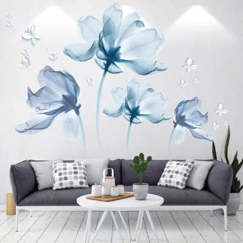 Removable 3D Flower Decals Lotus Wall Sticker Mural Vinyl Art Bedroom Home Decor - Furniture4Design