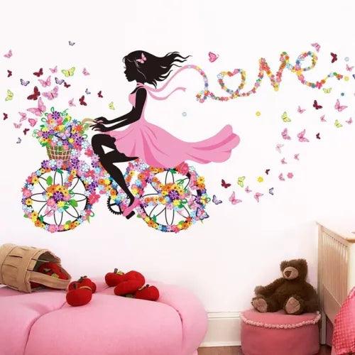 Removable Flower Butterfly Girl 3D Wall Sticker Decal Vinyl Mural Art Home Decor - Furniture4Design