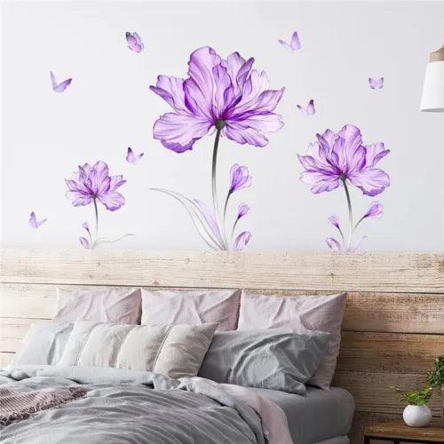 Removable Flower Decal Lotus Wall Stickers 3D Wall Art Girls Bedroom Home Decor - Furniture4Design