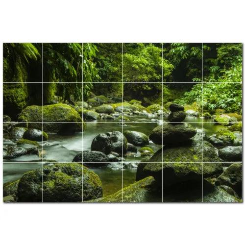 River Ceramic Tile Wall Mural PT500912. 72" W x 48" H (24) 12x12 tiles - Furniture4Design