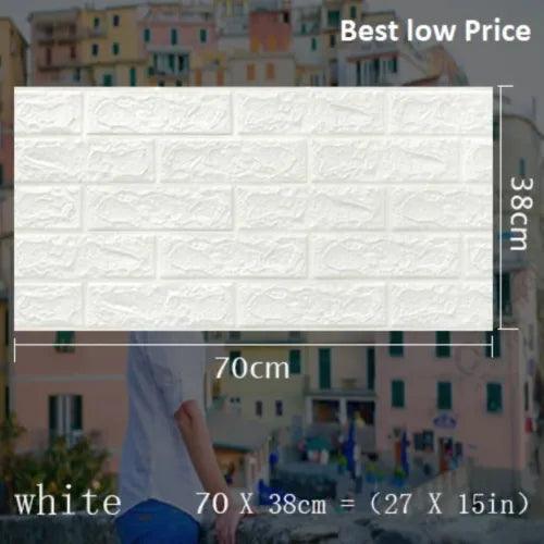 Room Decor 3D Wall Stickers Self Adhesive Foam Brick Tile Wallpapeer DiY 70x38cm - Furniture4Design