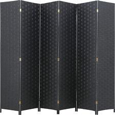 Room Divider Wood Screen 6 Panel Folding Portable Partition Screen Wood Mesh - Furniture4Design