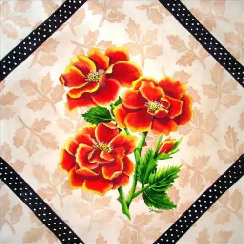 Rose Flower Accent & Decor Tile Sarah A Hoyle Floral Art RW-SH007AT - Furniture4Design