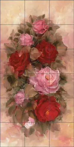 Rose Tile Backsplash Ceramic Mural Cook Flowers Floral Blossom Art CC014 - Furniture4Design