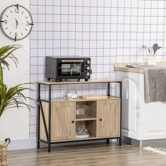 Rustic Farmhouse Buffet Cabinet with Adjustable Shelves and Ample Storage Space for Dining Room - Furniture4Design