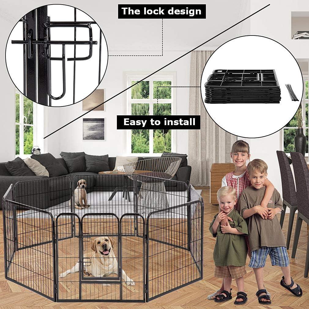 Safe and Versatile Outdoor Dog Playpen with Door for Large and Small Dogs - Furniture4Design