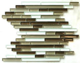 SantaBarbara 12x12 Matchstick Glass Mosaic Tile Shiny Backsplash Spa (BOX OF 5) - Furniture4Design