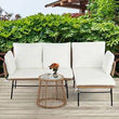 Sectional Conversation Sofa Set, Detachable Lounger w/ Side Table and Cushions - Furniture4Design