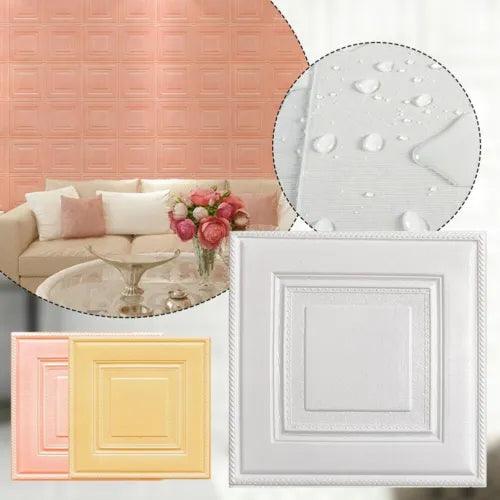 Self adhesive 3D Wall Sticker Panels Set of 10 Soft Foam Tile Stone Brick Decor - Furniture4Design